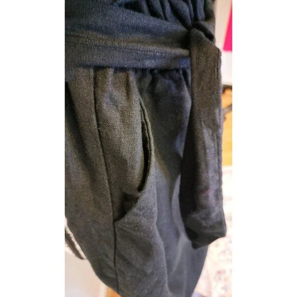 NWOT! Ava & Viv Black Linen Blend Off-Shoulder Cropped Jumpsuit. Plus Size X - Picture 7 of 9